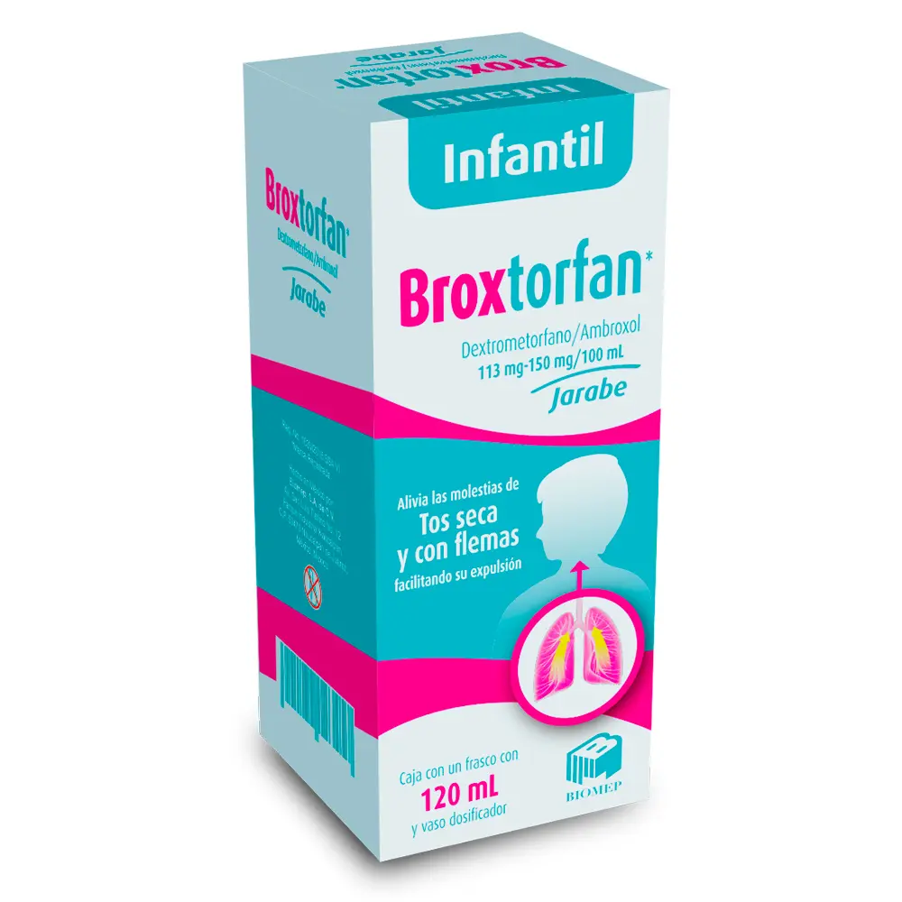BROXTORFAN INFANTIL 150MG/113MG C/120ML JBE (AMBROXOL, DEXTROMETORFANO)(BIOMEP)