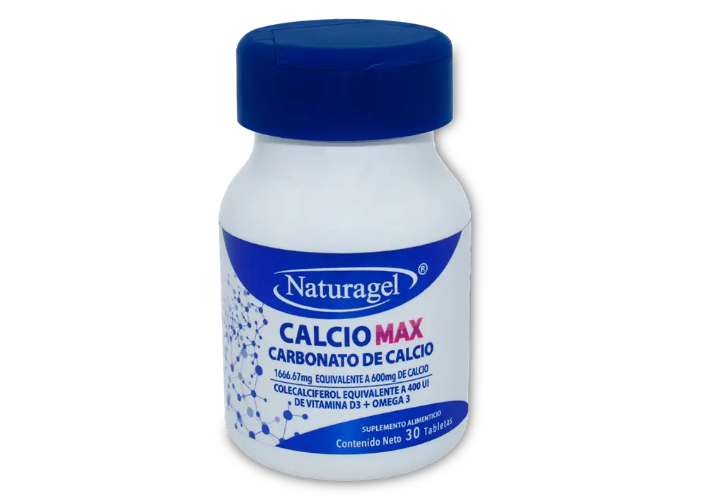 CALCIO MAX C/VITAMINA D3, OMEGA 3 C/30 TABS (NATURAGEL)