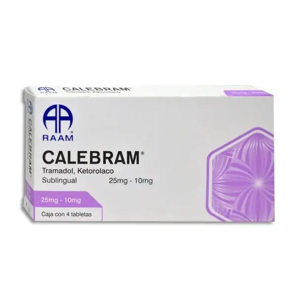 CALEBRAM 25/10MG C/4 TAB SUBLINGUAL (TRAMADOL, KETOROLACO)(RAAM)