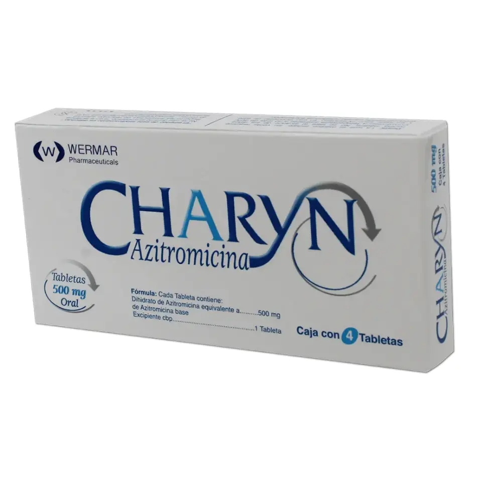 CHARYN 500 MG C/4 TABS (AZITROMICINA)(WERMAR)