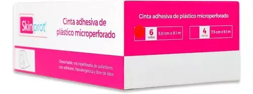 CINTA ADH PLASTICO 5CM X 9.14M MICROPERFORADO C/6 (SKINPROT/JAYOR)