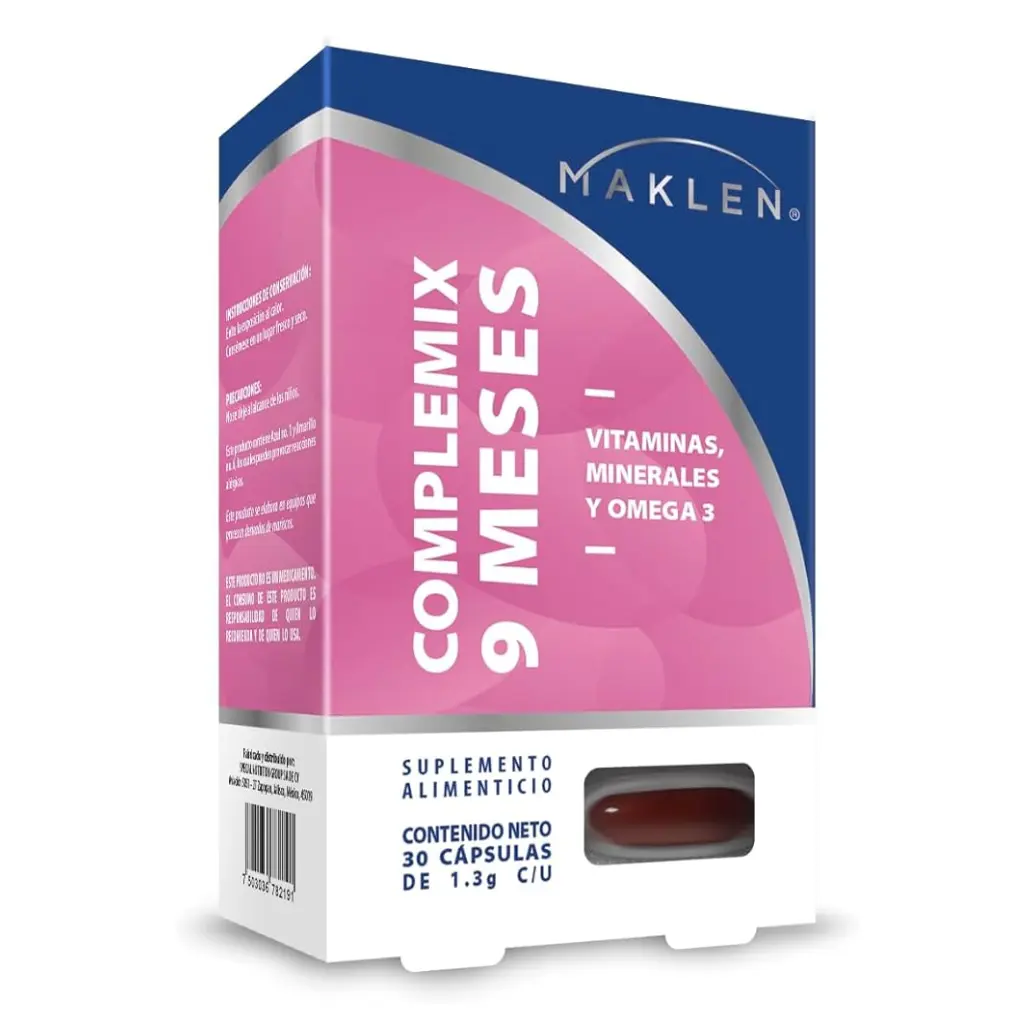 COMPLEMIX 9 MESES C/30 CAPS (VITAMINAS, MINERALES, OMEGA 3)(IVA)(MAKLEN)