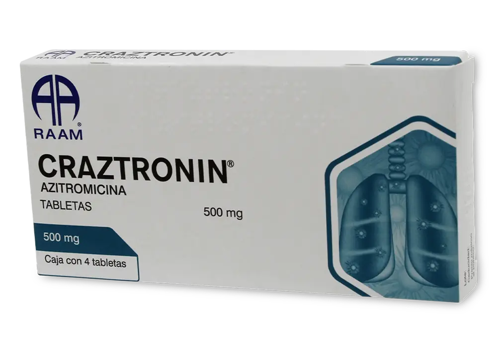 CRAZTRONIN 500MG C/4 TAB (AZITROMICINA)(RAAM)