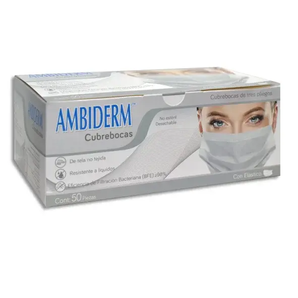 CUBREBOCA BLANCO C/50 PZA (IVA)(AMBIDERM)