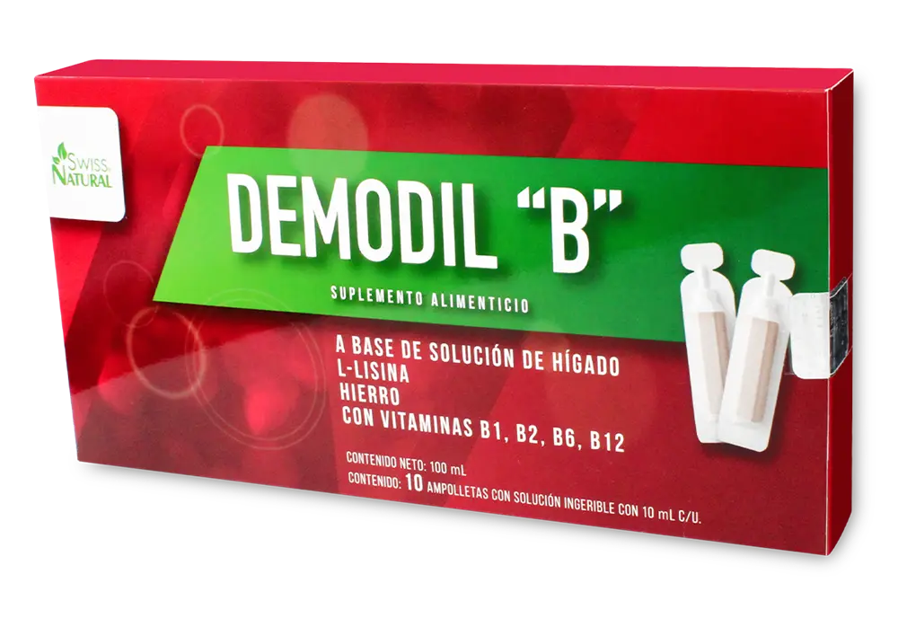DEMODIL B AMPOLLETAS SOLUCION ORAL C/10 - LISINA/NIPAGIN/HIERRO/EXTR DE HIGADO/VIT B6/B2/B12 (VICTORY)