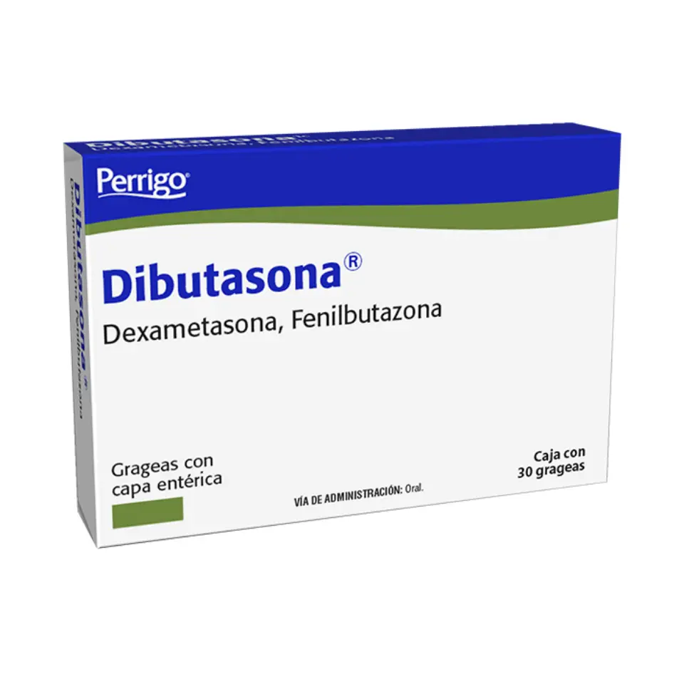 DIBUTASONA 0.5/100 MG C/30 GRAG (DEXAMETASONA/FENILBUTAZONA)(PERRIGO/QUIFA)