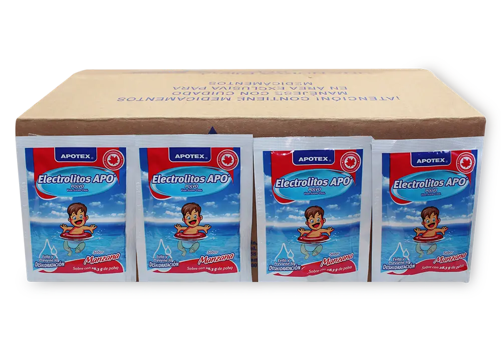 ELECTROLITOS APO MANZ CAJ C/100 SB DE 28.3GR C/U (APOTEX/PROTEIN)