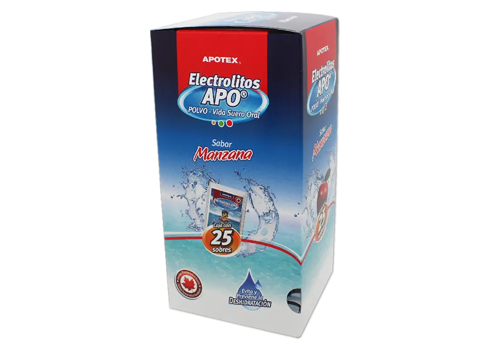 ELECTROLITOS APO MANZANA C/25 SOBRES  DE 28.3GR (APOTEX/PROTEIN)
