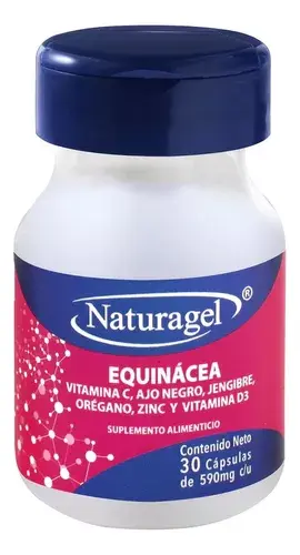 EQUINACEA, VITAMINA C, AJO NEGRO, JENGIBRE, OREGANO, ZINC Y VIT D3 C/30 CAPS (IVA)(NATURAGEL)