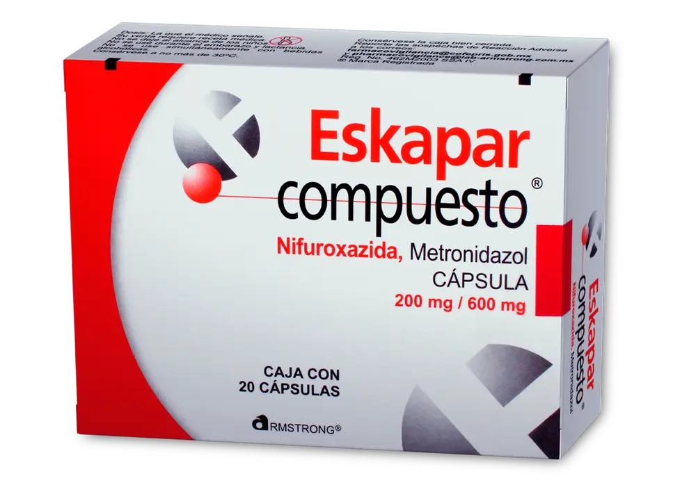 ESKAPAR COMPUESTO 200/600 MG C/20 CAPS ( NIFUROXAZIDA, METRONIDAZOL )(ARMSTRONG)