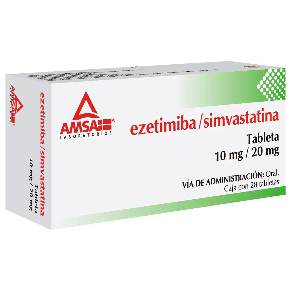 EZETIMIBA, SIMVASTATINA 10 MG/20 MG  C/28 TABS ( AMSA )