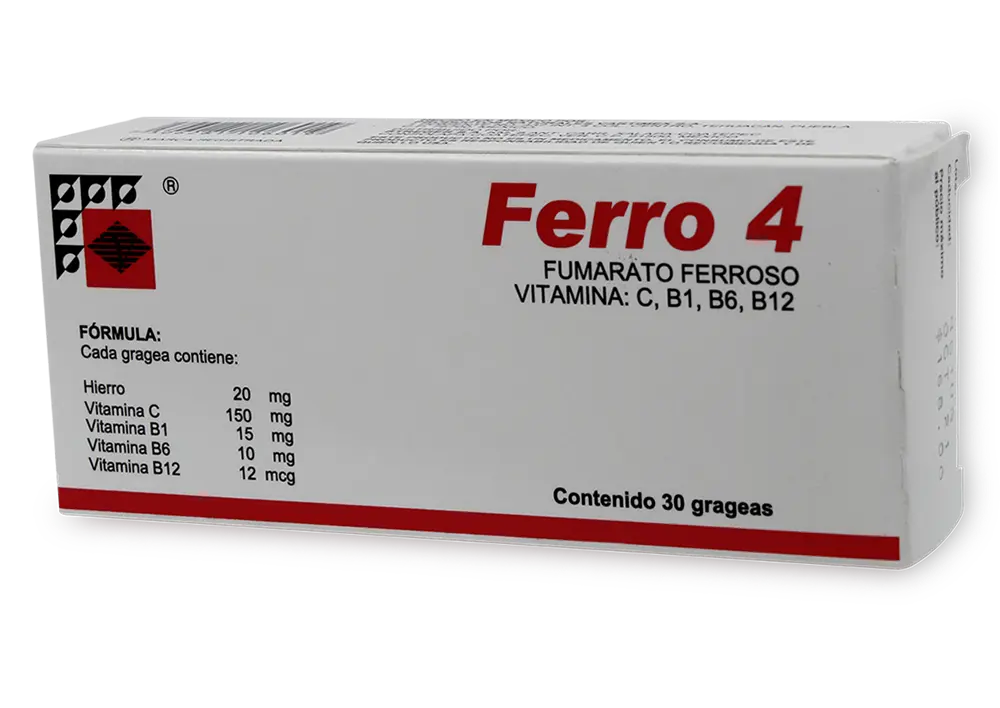 FERRO 4 GRAGEAS C/30 - FUMARATO FERROSO - (STREGER)