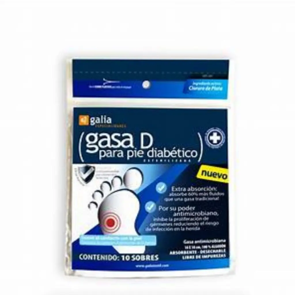 GASA D P/ DIABETICO  ESTERIL 10 X 10 C/10 PZAS -(GALIA TEXTIL)
