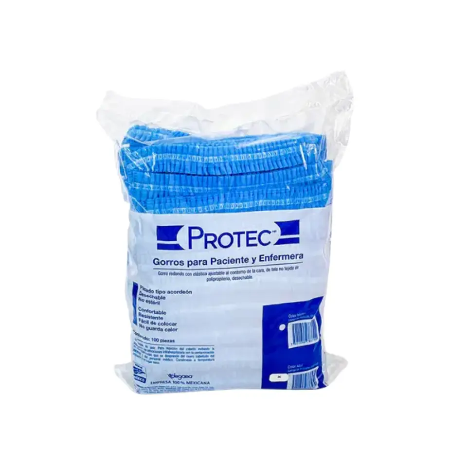 GORRO P/CIRUGIA 30GR AZUL C/100PZ (IVA)(DEGASA/PROTEC)