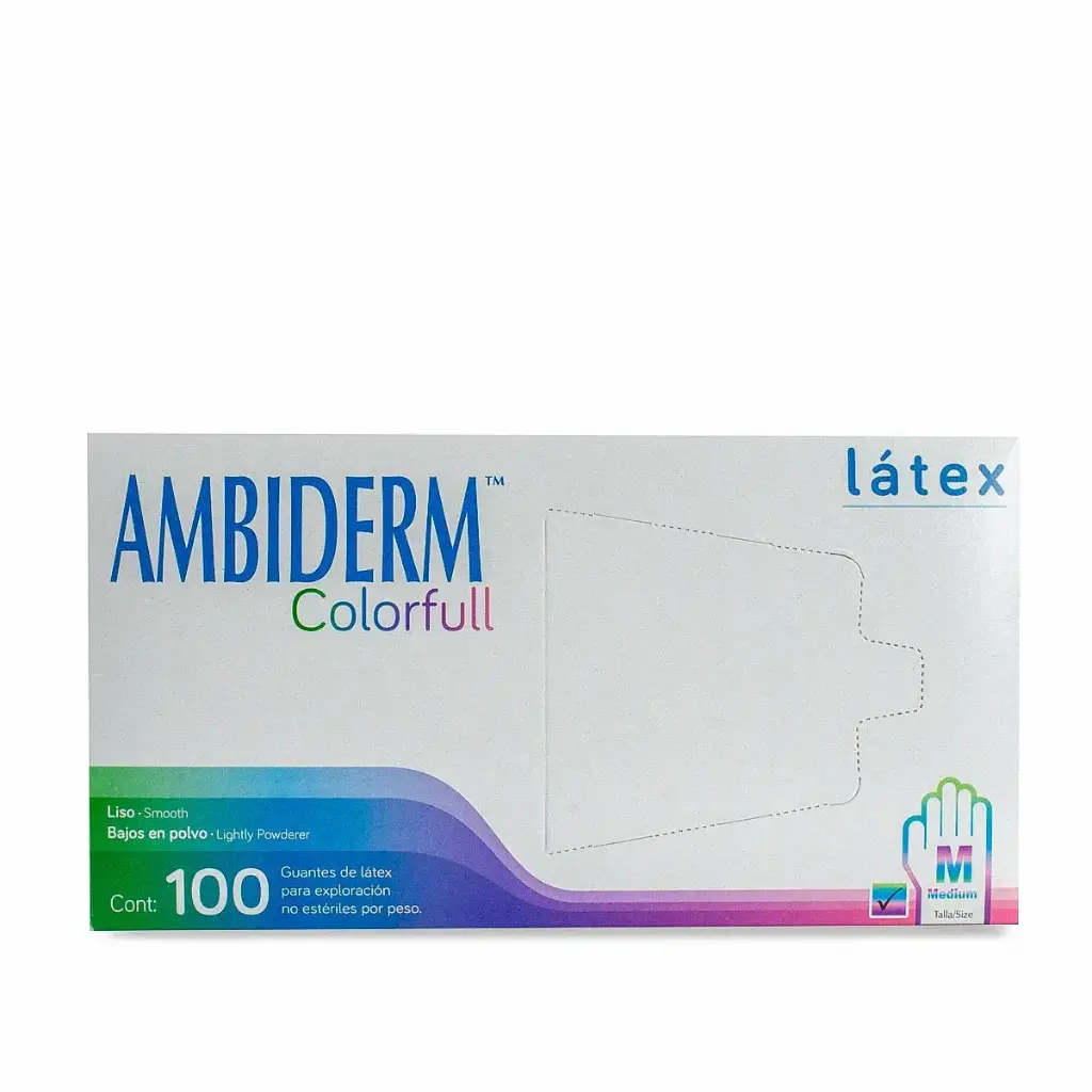 GUANTE COLORFULL MD 100 PZA (IVA)(AMBIDERM)