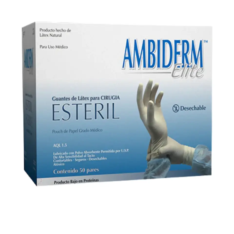 GUANTE ELITE EST N°6.5 C/50PAR (IVA)(AMBIDERM)