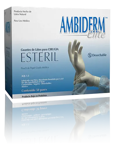 GUANTE ELITE ESTERIL #7  P/CIRUJANO C/50 PARES (AMBIDERM)