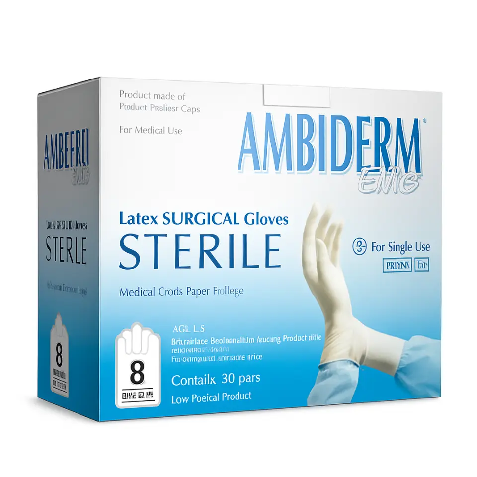 GUANTE ESTERIL SURGICAL #8 C/50 PARES (AMBIDERM)