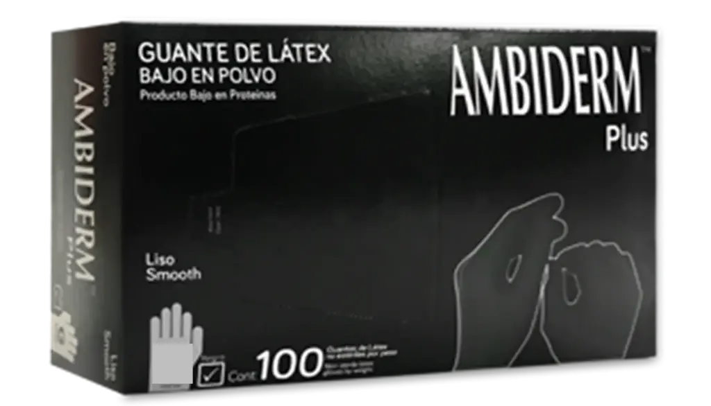 GUANTE NEGRO NO EST MD 100 PZA (IVA)(AMBIDERM)