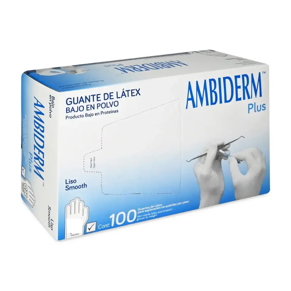 GUANTE NITRILO VIOLETA NO EST MED 100PZA (IVA)(AMBIDERM)