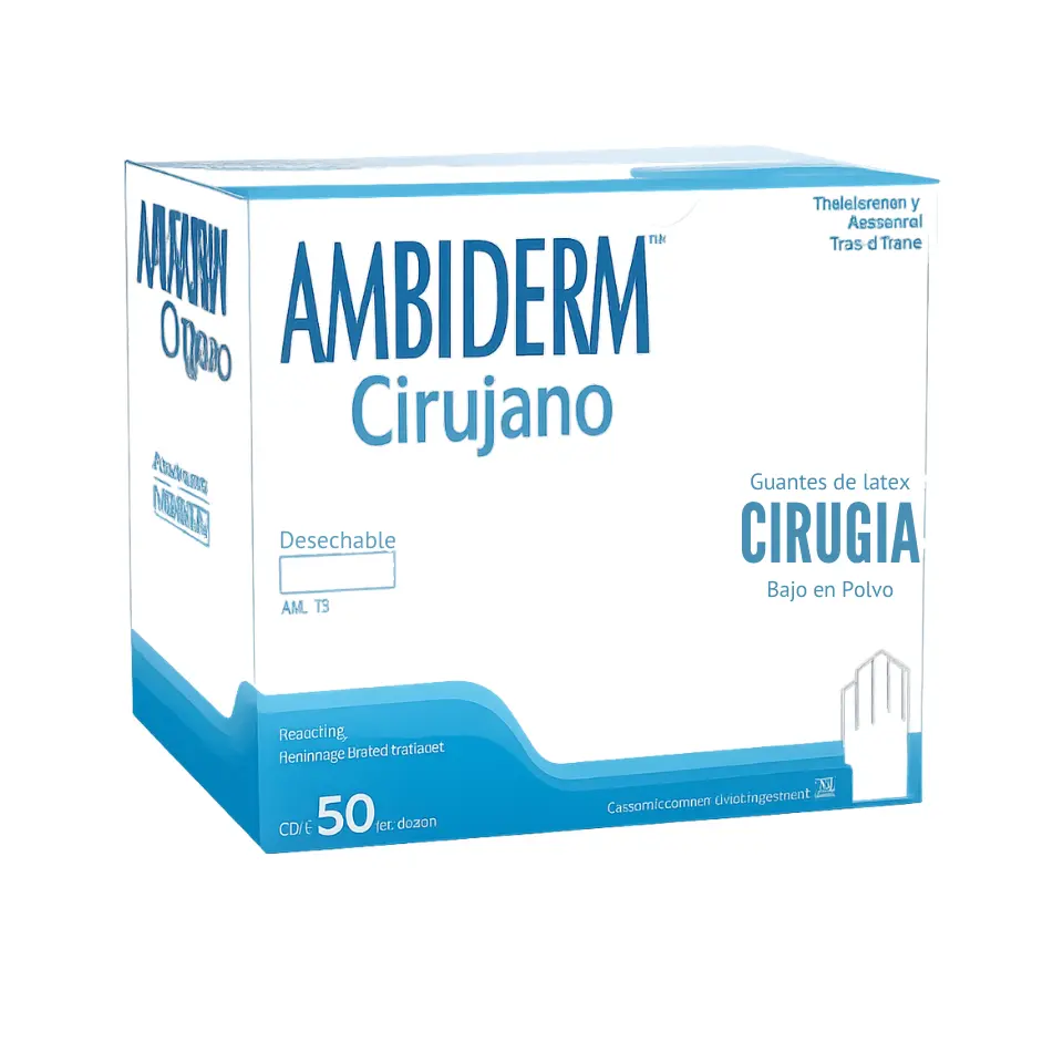 GUANTE P/CIRUJANO EST N°6.5 C/50 PARES (IVA)(AMBIDERM)