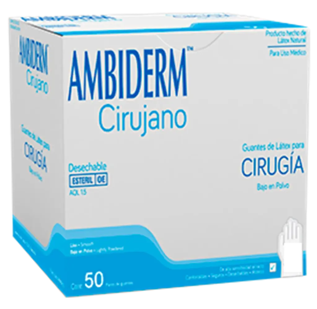GUANTE P/CIRUJANO EST N° 7 C/50 PARES (IVA)(AMBIDERM)