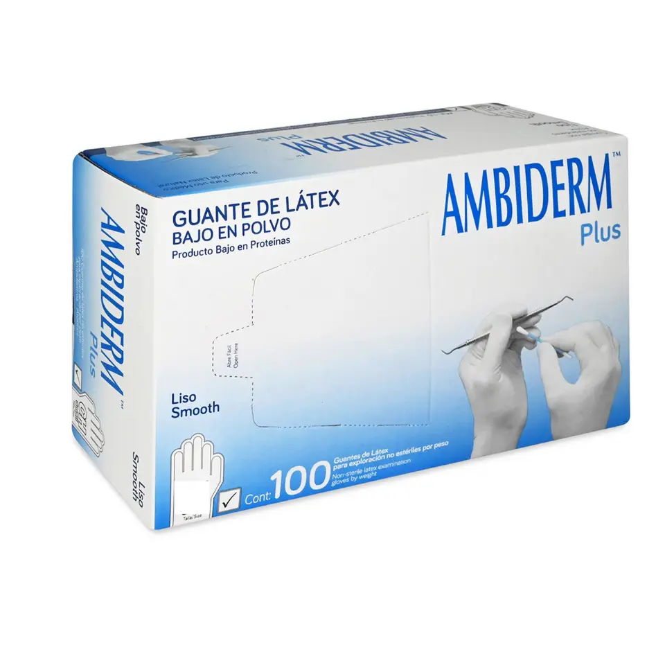GUANTE PLUS BCO NO ESTERIL GDE C/100 (IVA)(AMBIDERM)