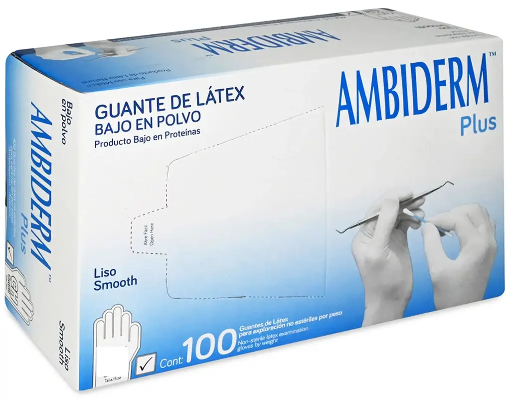 GUANTE PLUS BCO NO ESTERIL GDE C/100 (IVA)(AMBIDERM)