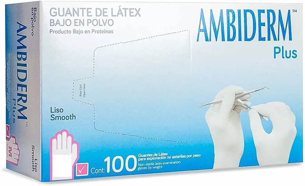 GUANTE PLUS ROSA NO EST CH 100 PZA (IVA)(AMBIDERM)