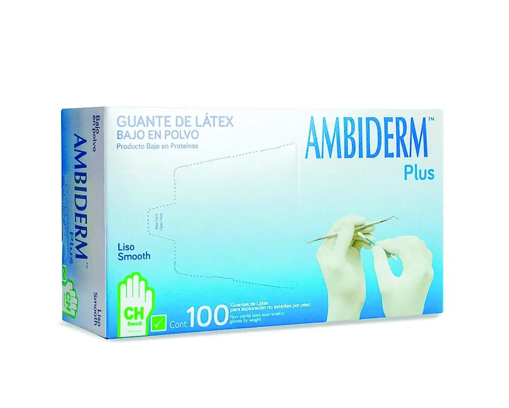 GUANTE PLUS VERDE NO EST CH C/100 PZA (IVA)(AMBIDERM)