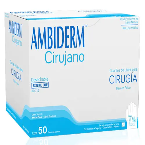 GUANTE SURGICAL EST N° 7.5 C/50 PAR (IVA)(AMBIDERM)
