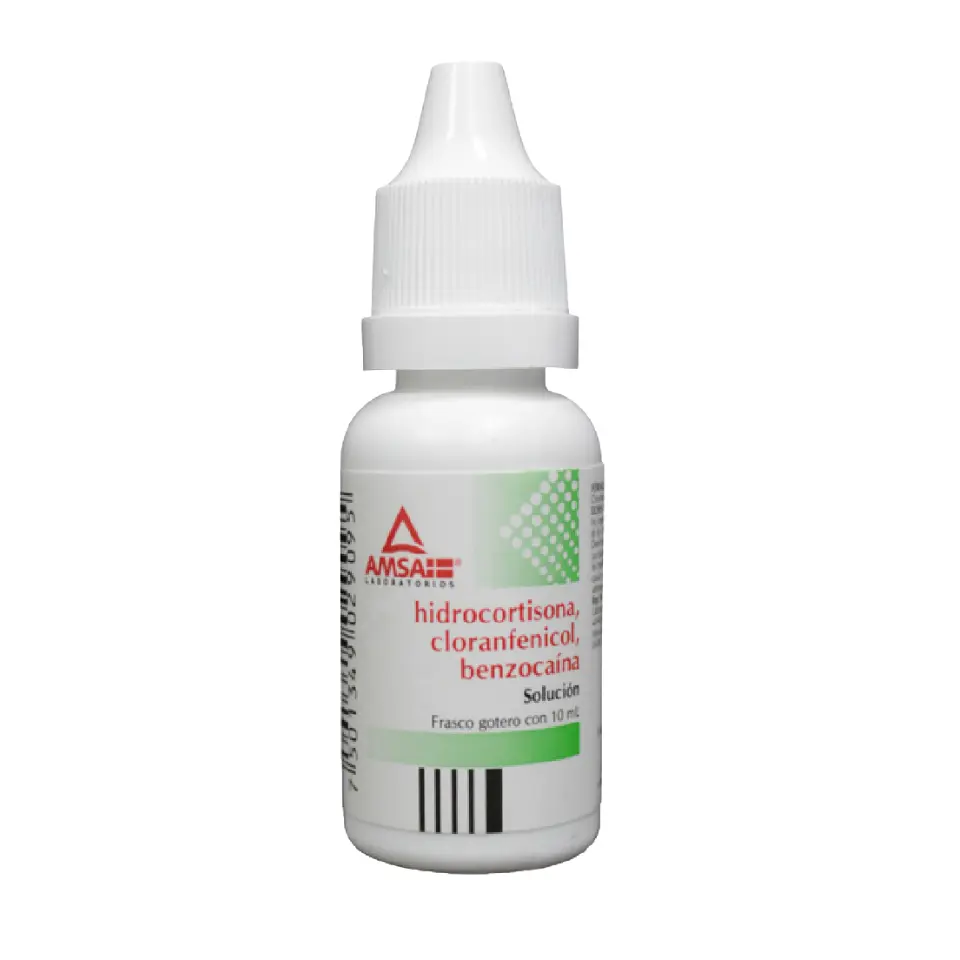 HIDROCORTISONA, CLORANFENICOL, BENZOCAINA C/10ML GOTAS OTICA (AMSA)
