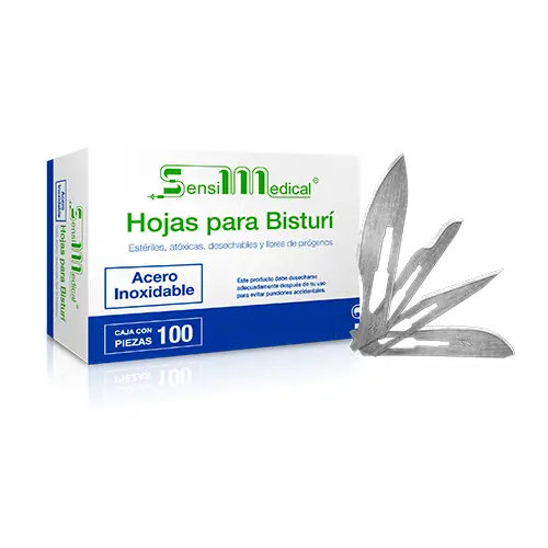 HOJA P/BISTURI ACERO INOXIDABLE #10 C/100PZAS (SENSIMEDICAL/JAYOR)