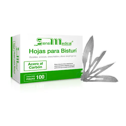 HOJA P/BISTURI CARBONO #24 C/100PZAS (SENSIMEDICAL/JAYOR)