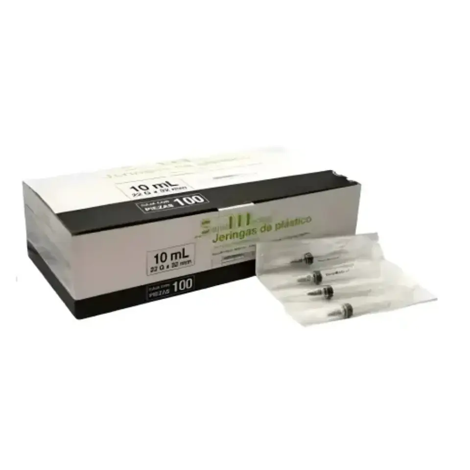 JERINGA 10ML 22X32MM NEGRA C/100PZ (SENSIMEDICAL/JAYOR)