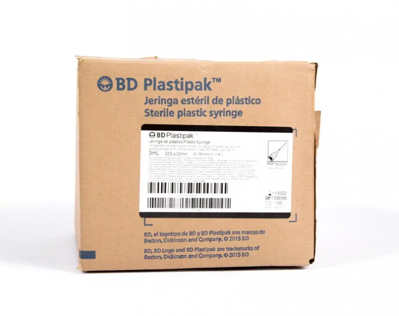 JERINGA 3 ML 22X32 MM C/100 PZA NEGRA (IVA)(BECTON/PLASTIPAK)