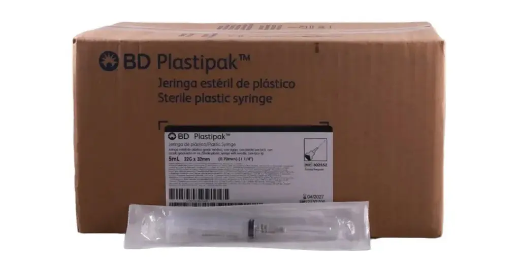 JERINGA 5 ML 22X32 MM C/100 PZA NEGRA (IVA)(BECTON/PLASTIPAK)