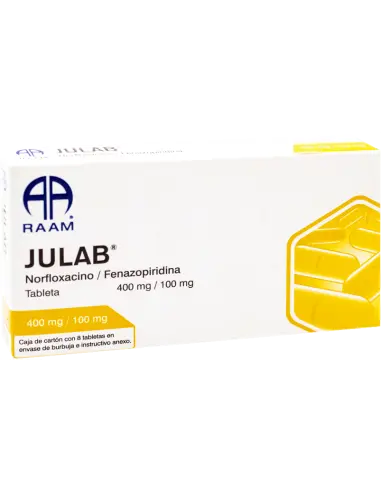 JULAB  400/100MG ENV C/8 TABS (NORFLOXACINO/FENAZOPIRIDINA)(RAAM)