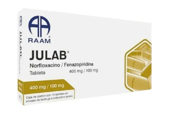 JULAB 400/100 MG C/16 TABS (NORFLOXACINO, FENAZOPIRIDINA)( RAAM )