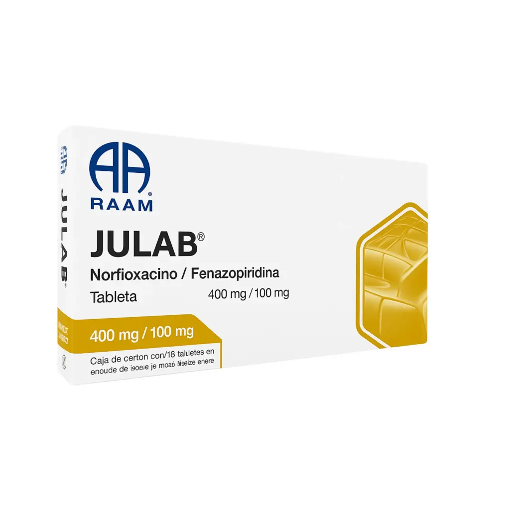 JULAB 400/100MG C/16 TABS (NORFLOXACINO, FENAZOPIRIDINA)(RAAM)