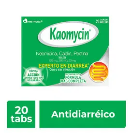 KAOMYCIN C/20 TABLETAS (NEOMICINA/CAOLIN/PECTINA)(ARMSTRONG)