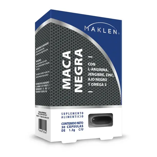 MACA NEGRA C/L-ARGINIA,JENGIBRE,ZINC,AJO,OMEGA 3 C/30 CAPS (IVA)(MAKLEN)