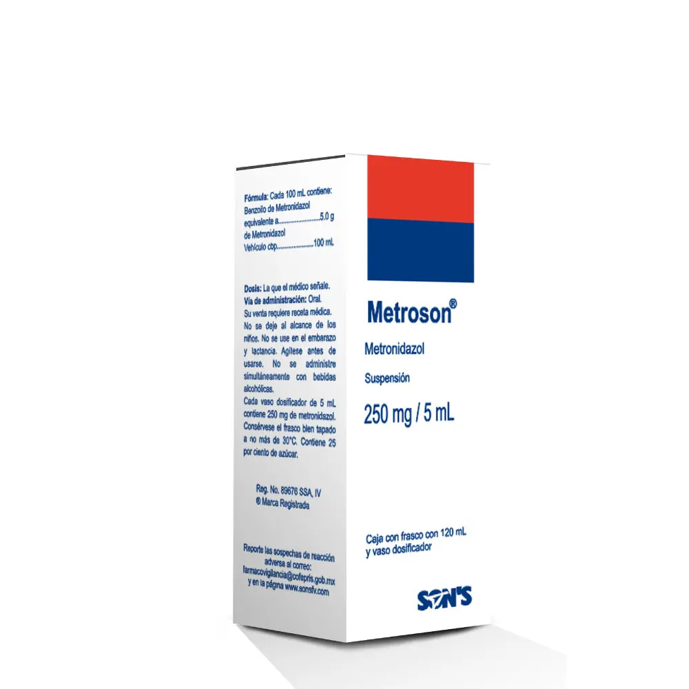 METROSON SUSP 250 MG C/120 ML METRONIDAZOL (SON'S)