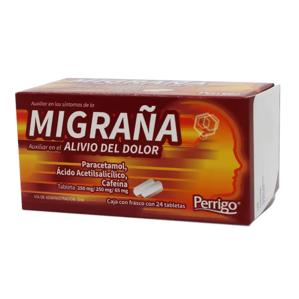 MIGRAÑA 250/250/65MG CJ C/24 TAB (PARACETAMOL/ACETILSA/CAFEINA)(PERRIGO/QUIFA)