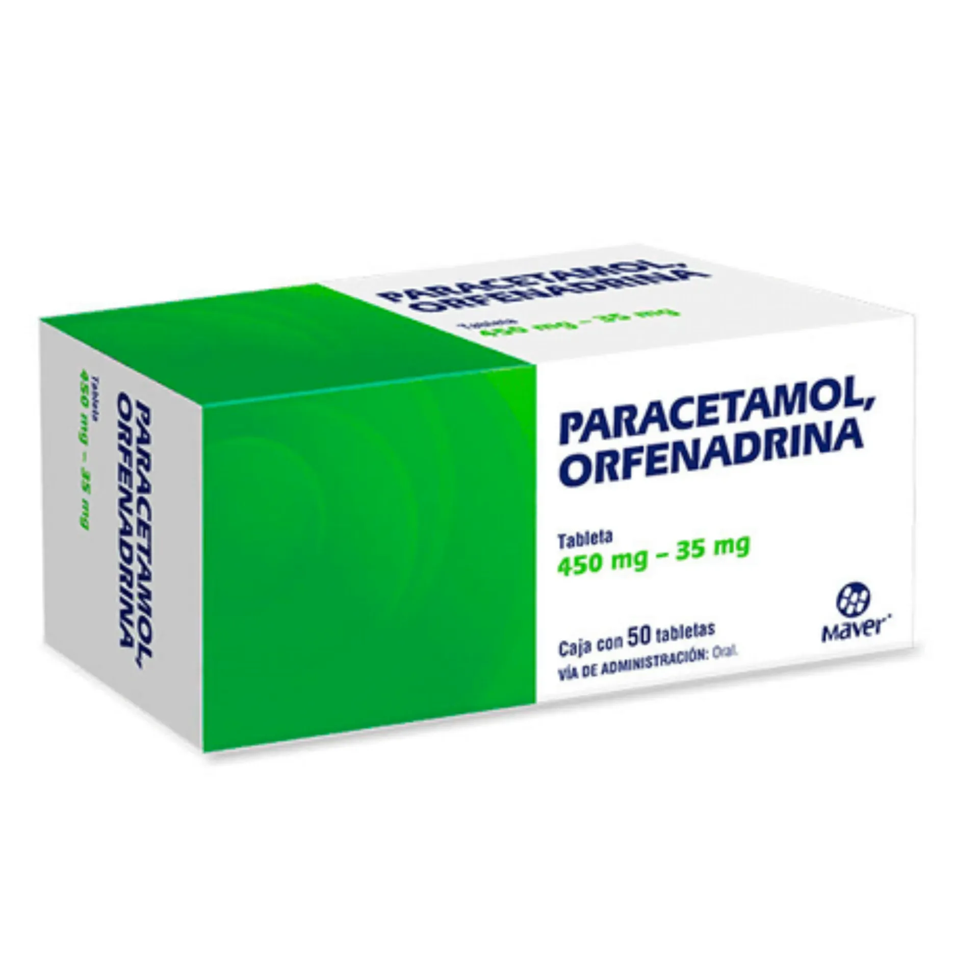 PARACETAMOL/ORFENADRINA 450MG 35MG C/50 TABS (MAVER)