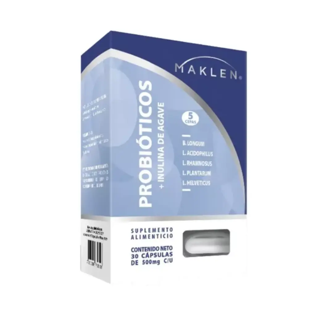 PROBIOTICOS + INULINA DE AGAVE  C/30 CAPS (MAKLEN)