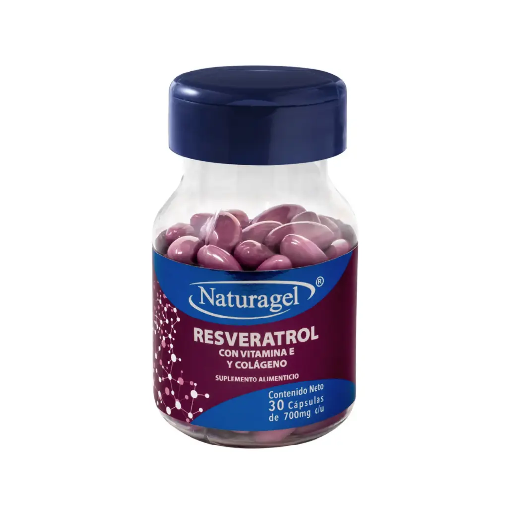 RESVERATROL, ALOE VERA, VITAMINA E, COLAGENO T1 Y T2, 700 MG C/30 CAPS (NATURAGEL)