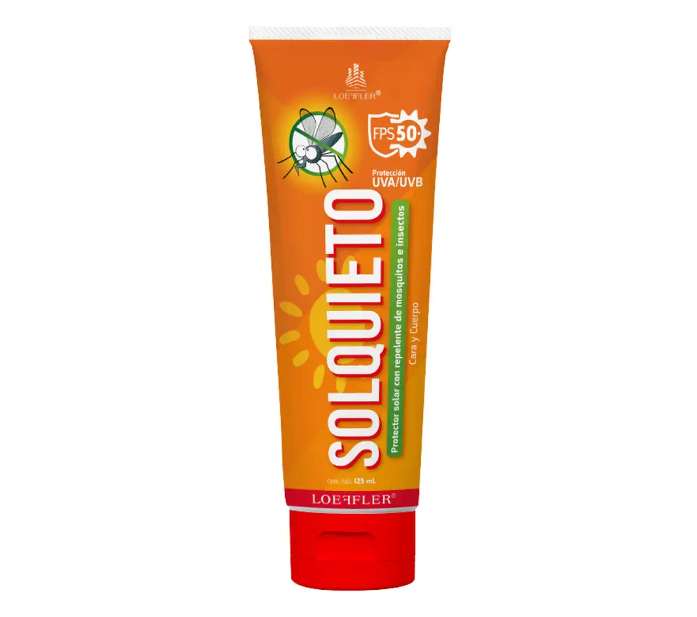 SOLQUIETO PROTECTOR SOLAR 50 FPS CARA Y CUERPO TUBO 125G (IVA)(LOEFFLER)
