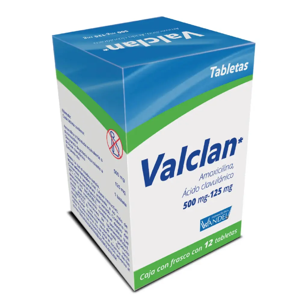 VALCLAN 500/125MG C/12 TABS (AMOXICILINA, ACIDO CLAVULANICO)(WANDELL)