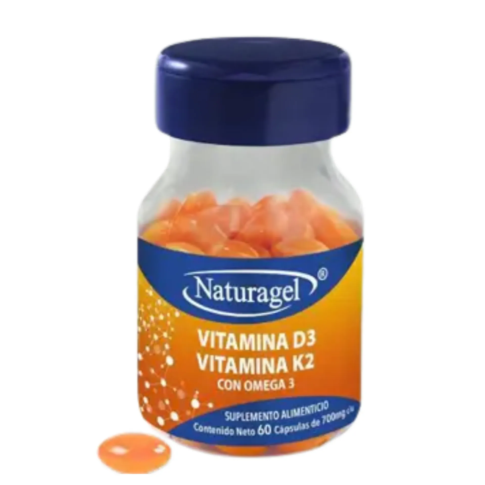 VITAMINA D3, VITAMINA K2 C/OMEGA 3, 700MG C/60 CAP (NATURAGEL)